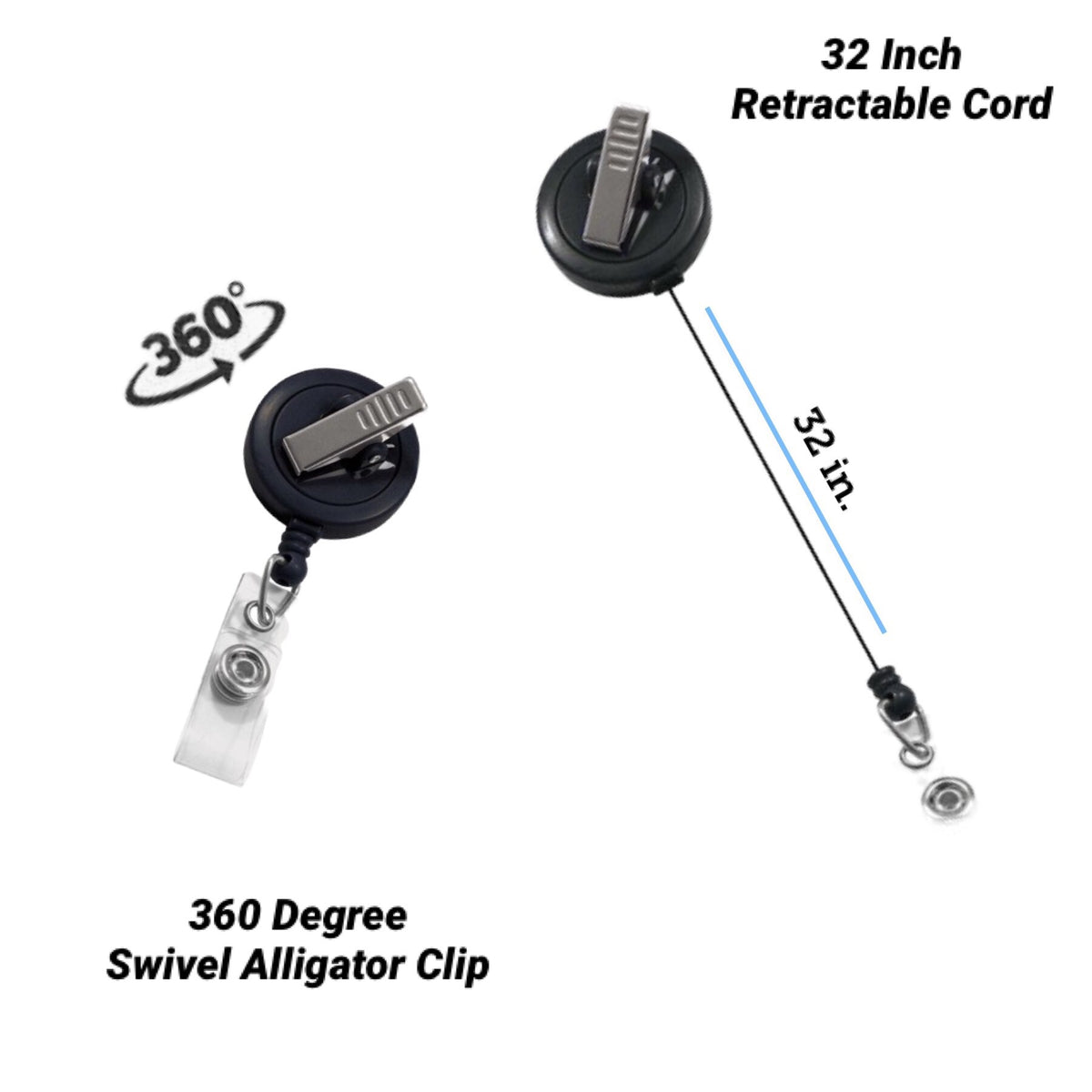 NO-TWIST Retractable Badge Reel – Heavy Duty B-Reel – Alligator Clip with  Teeth – Luce Coffee Roasters