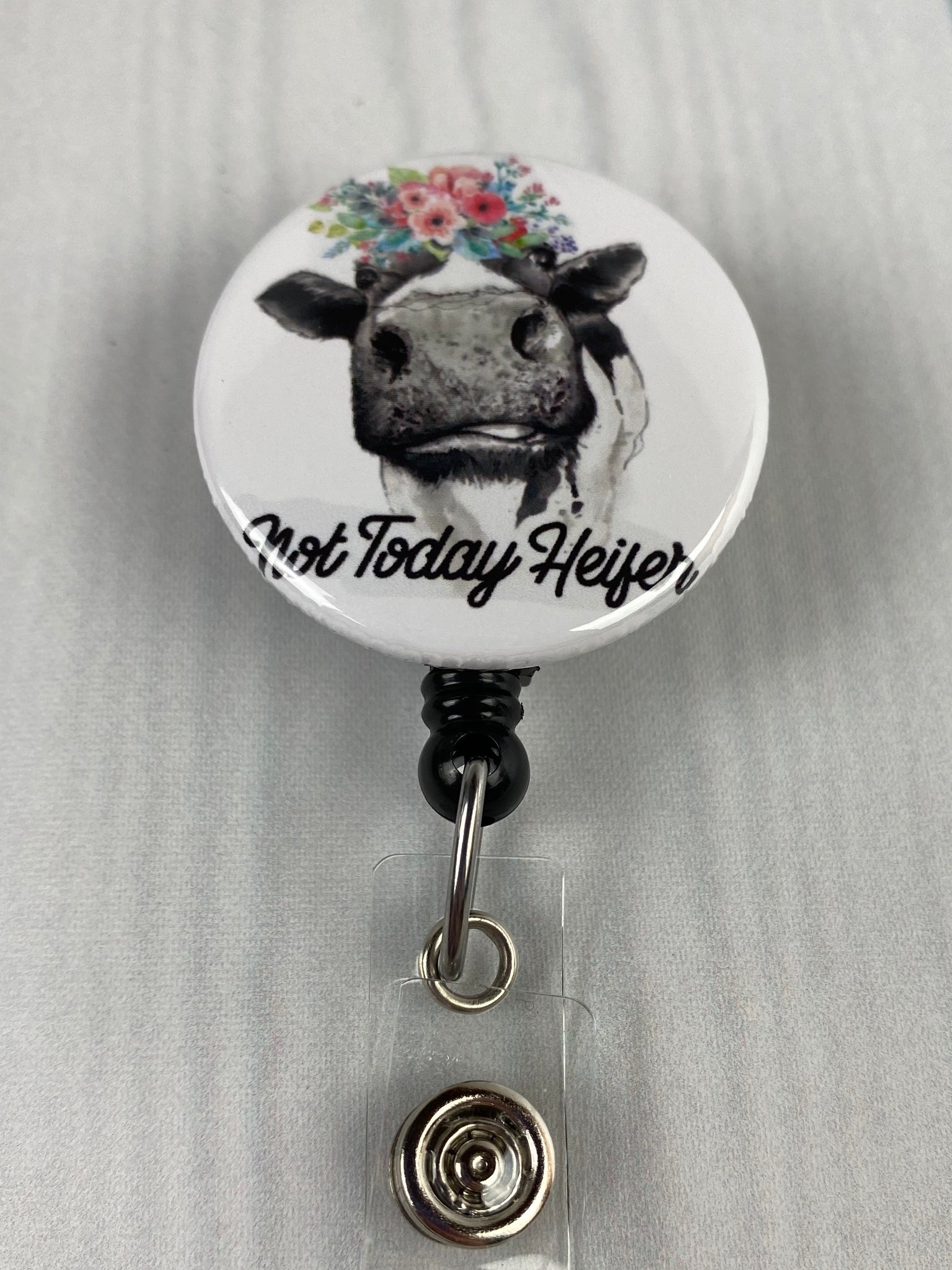 Salty Heifer ~ Funny Badge Reel ~ ID holder ~ Nurse Badge Reel ~ Teach –  My4BadgeBuilders