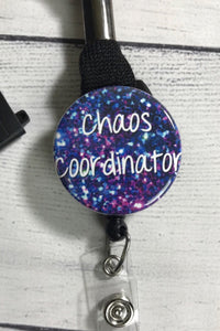 Chaos Coordinator ~ Nurse Badge Reel ~ Cute Badge Reel ~ Chaos Badge Reel ~ Funny Badge Reel ~ id holder ~ Retractable Badge Reel