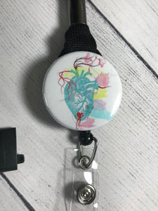 Anatomical Badge Reel, Anatomical Heart, Badge Reel, Cute Badge Reel, Nurse Badge Reel, Cardiac, Ekg