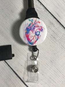 Anatomical Badge Reel, Anatomical Heart, Badge Reel, Cute Badge Reel, Nurse Badge Reel, Cardiac, Ekg