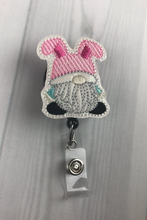 Load image into Gallery viewer, Bunny Badge Reel ~ Easter Badge Reel ~ Gnome ~ Nurse Badge Reel ~ Seasonal ~ Cute Badge Reel ~ Retractable Badge Reel ~ Funny