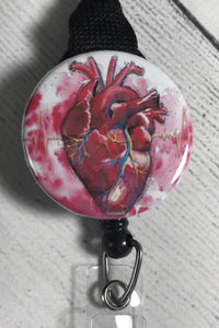 Anatomical Badge Reel, Anatomical Heart, Badge Reel, Cute Badge