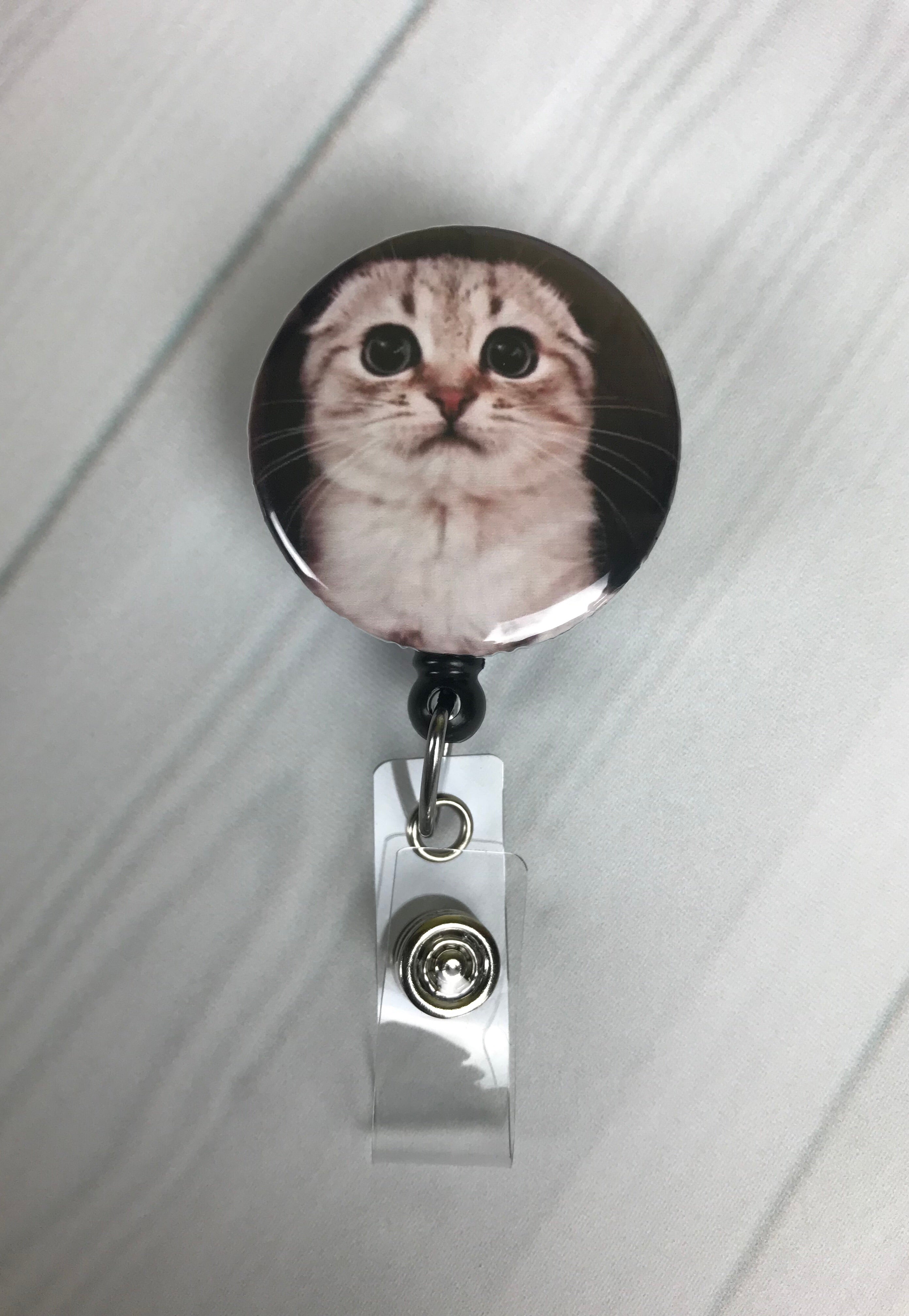 Calico Cat Nurse Badge Reel Kitty Cat Badge ID Badge Reel Lanyard  Retractable Badge Nurse Badge Reel Cat Badge Reel 