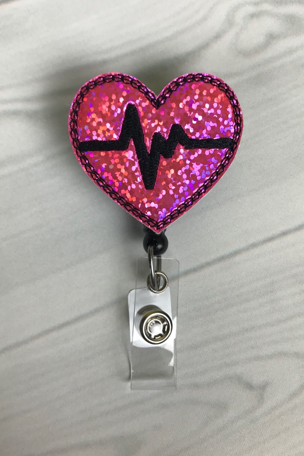 Cardiologist Badge Reel, Heart Badge Reel, Nurse Retractable Id