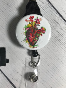 Anatomical Badge Reel, Anatomical Heart, Badge Reel, Cute Badge